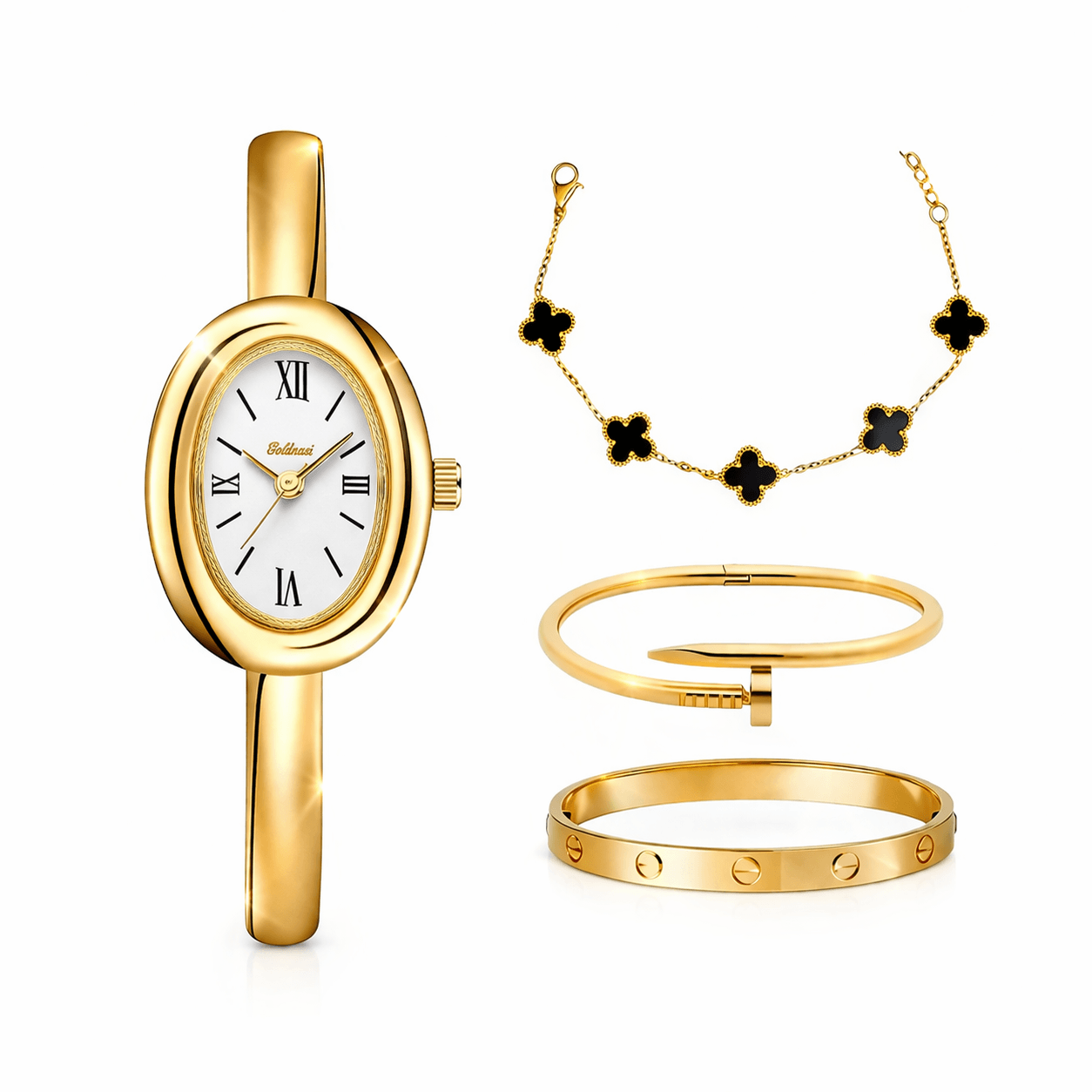 Relógio Elegance + Mix de Braceletes Premium de Presente
